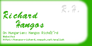 richard hangos business card